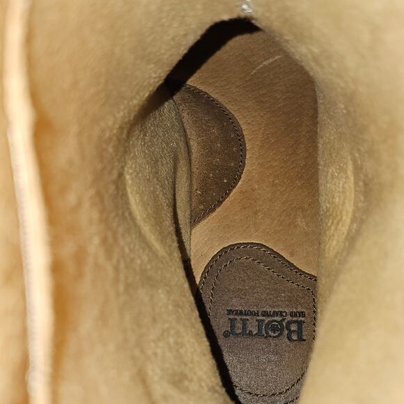 Born Mid Calf Boot Womens 8.5 Cognac Brown Suede Pull On Riding Rustic Fall - Picture 12 of 16